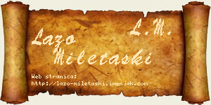 Lazo Miletaški vizit kartica